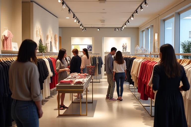 顧客が買い物を楽しむファッション店舗